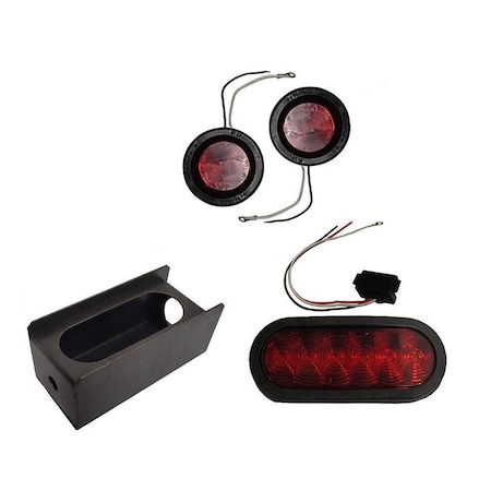 Aic Replacement Parts 2 Red Round & 6 Red Oval Tail Light Steel Box Set H2T-REDROUNDBOXSET